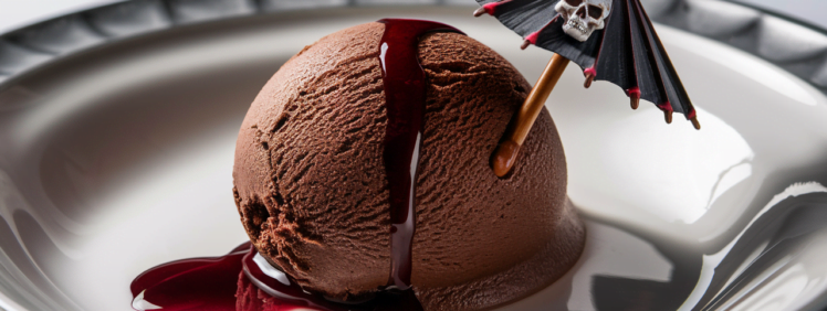 imagen de un helado de chocolate envenenado